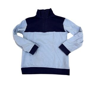 Little English Navy & Light Blue 1/4 Zip-Up color block long sleeve tee 4(boys)